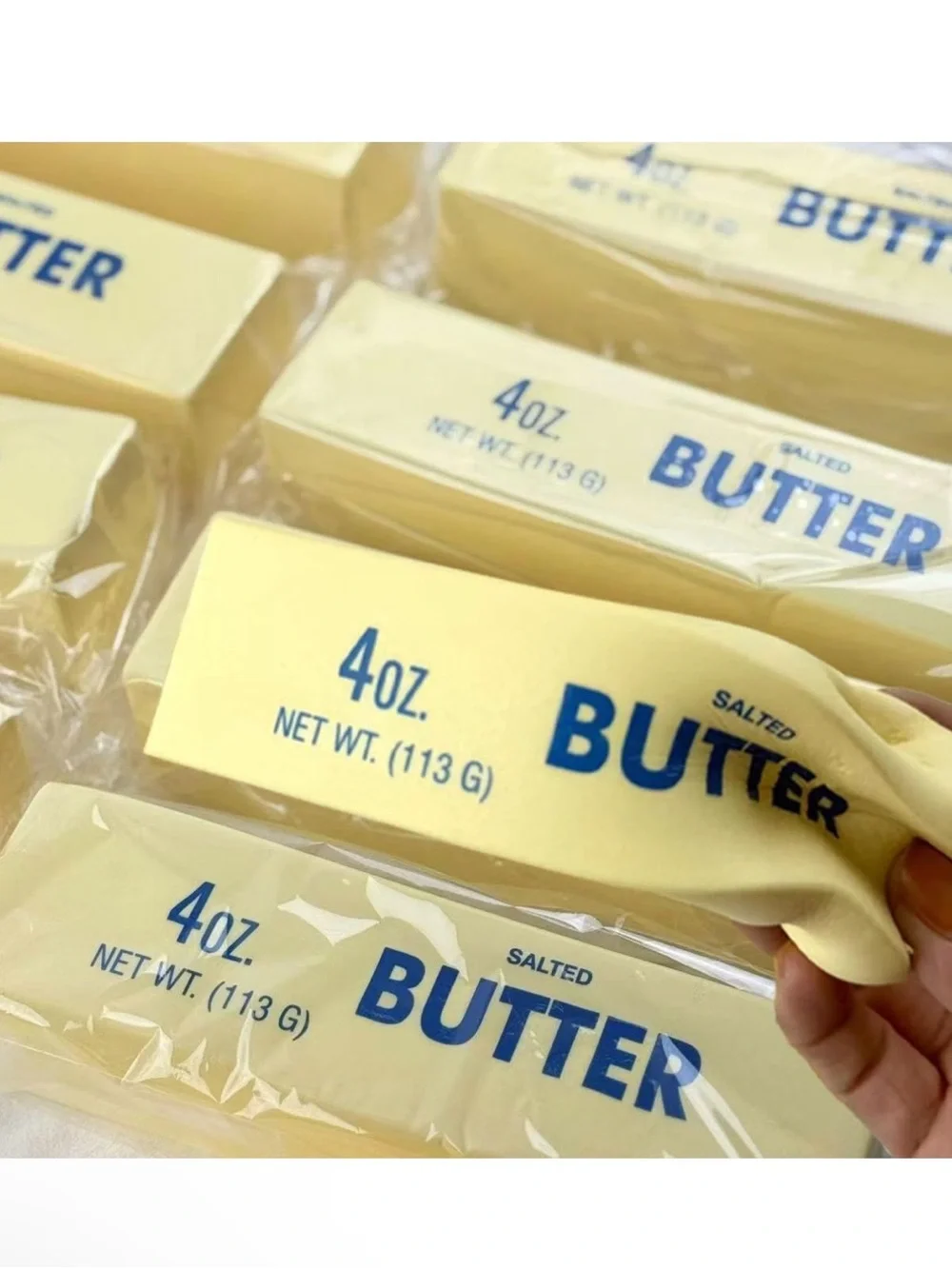 Salted Butter Squishy Toy - Yellow Novelty Stress Relief Squeeze